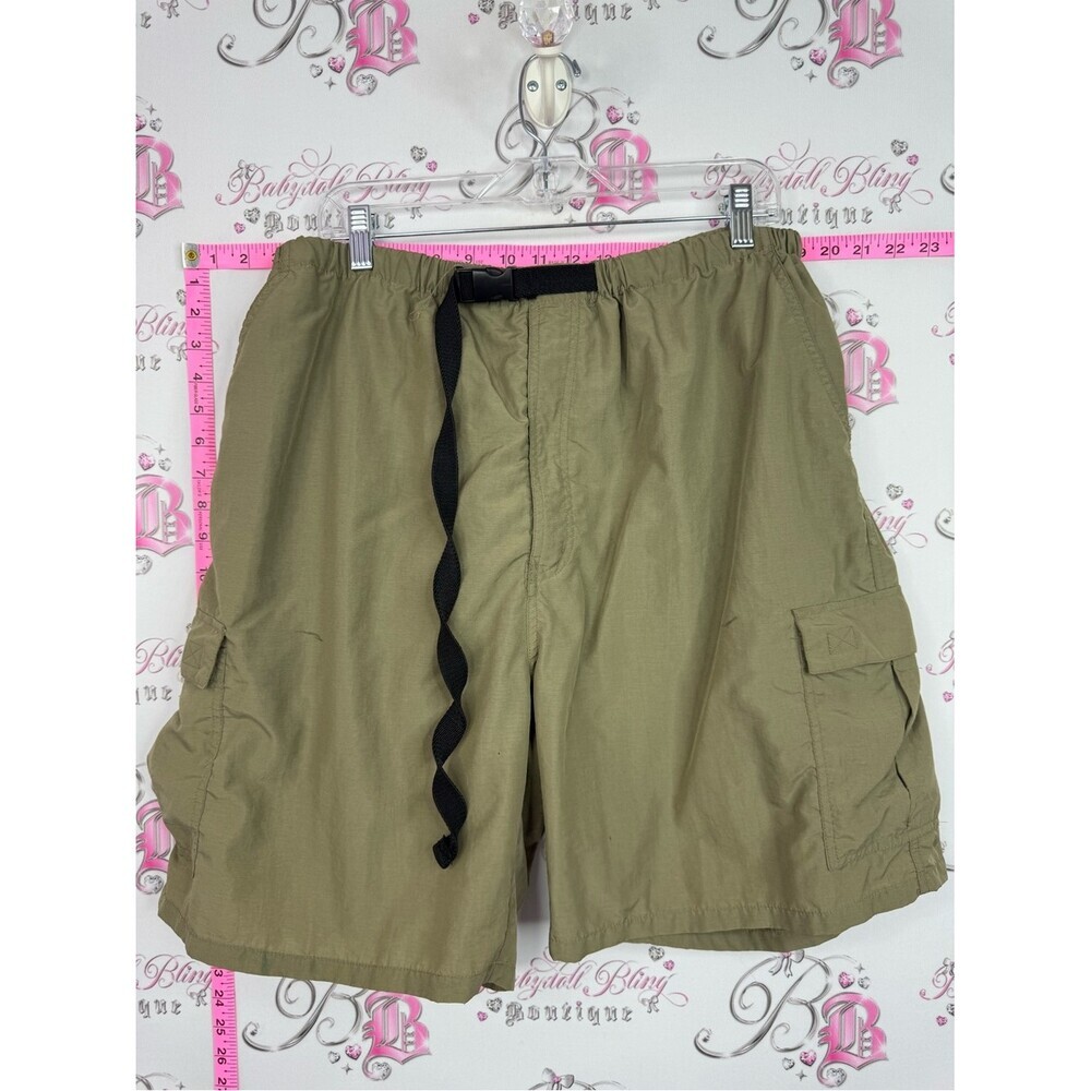 TERA GEAR Men's Cargo Shorts with Adjustable Web Belt - Olive